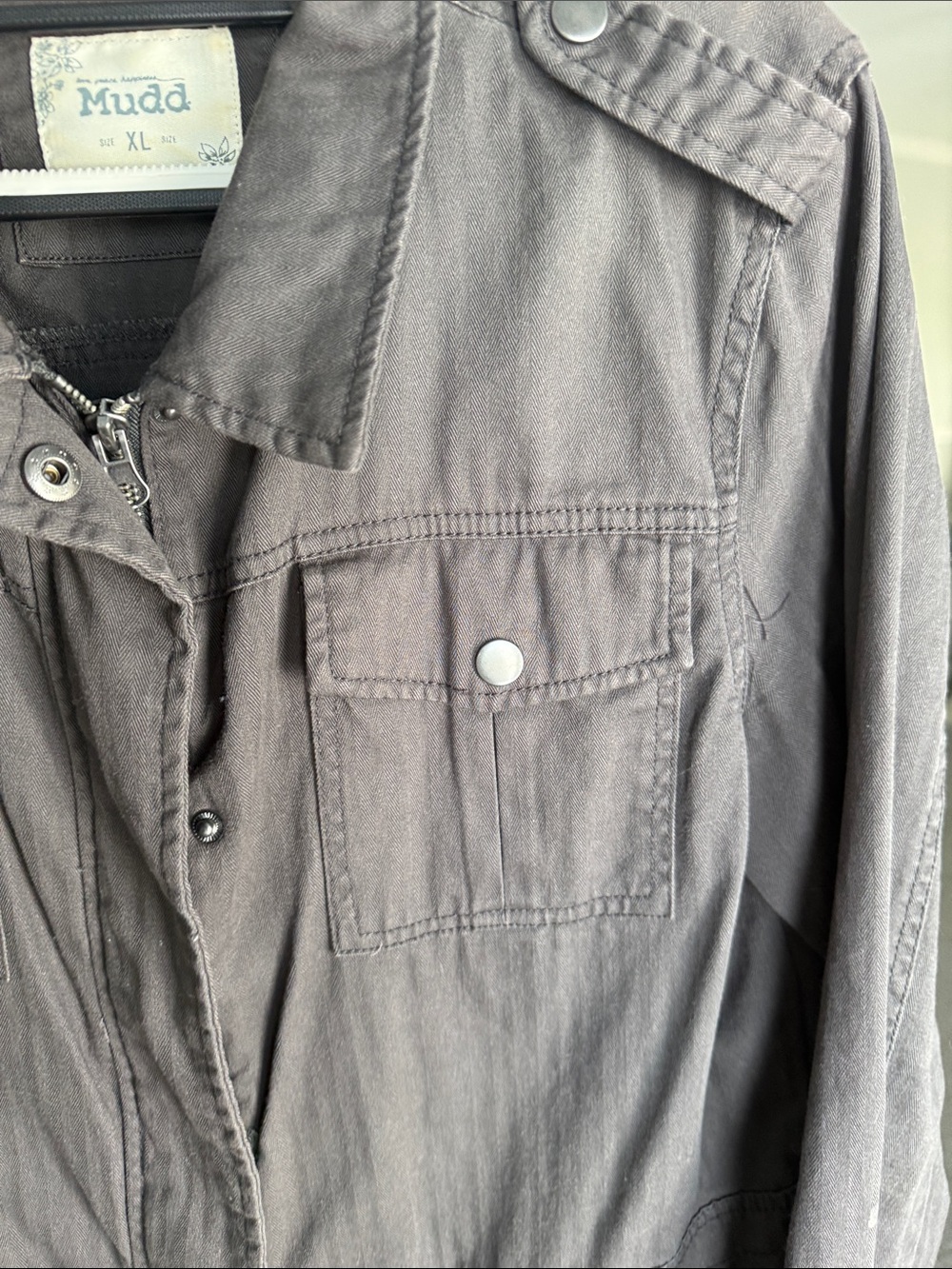 Mudd Utility Jacket in Taupe Brown - Picture 7 of 7